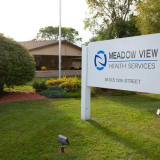 Entrance of Meadow View Health Services, showcasing the facility's welcoming exterior.