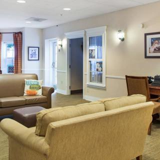 A cozy living room with comfortable sofas and a stylish interior design.