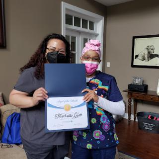 Celebrating an achievement with a certificate in hand!
