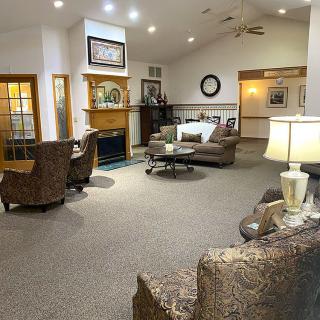A cozy living room with elegant furniture and a welcoming ambiance.