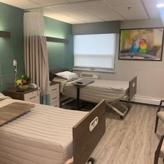A modern hospital room designed for patient comfort and care.