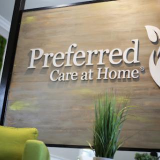 The welcoming interior signage of Preferred Care at Home, emphasizing their commitment to quality home care services.