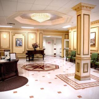 A beautifully designed hotel lobby featuring elegant furnishings and decorative elements.
