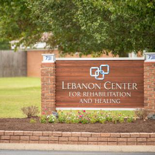 The entrance sign for the Lebanon Center for Rehabilitation and Healing.