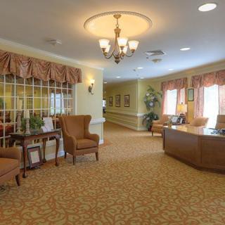 A warm and inviting lobby area with comfortable seating and elegant lighting.