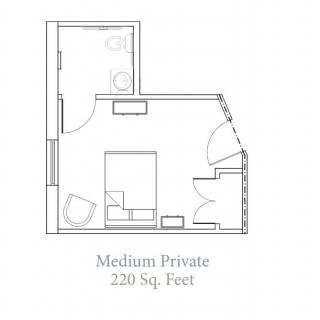 Medium Private Room Floor Plan - 120 Square Feet