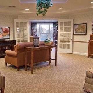 A cozy lounge area featuring comfortable sofas and stylish decor.