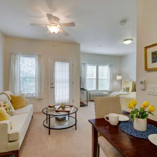 A cozy and bright living room with modern furniture and home decor.