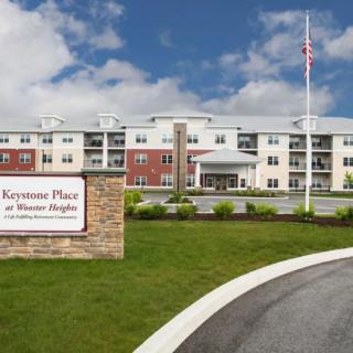 Exterior view of Keystone Place at Forevergreen, a senior living facility.