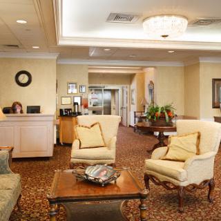 A welcoming lobby featuring comfortable seating and a reception area.