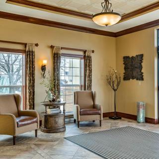A cozy living room with elegant decor and comfortable seating.