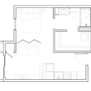 A detailed floor plan of a residential space.