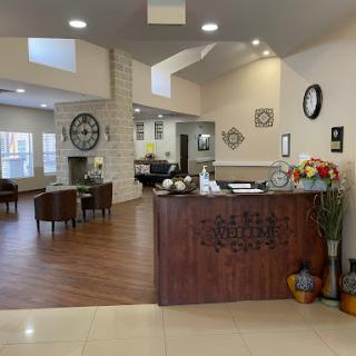 A welcoming reception area featuring modern design and comfortable seating.