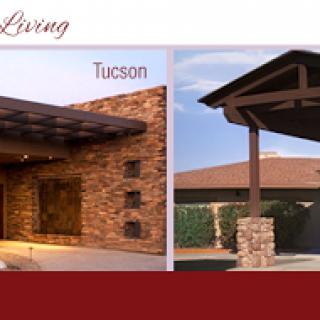 Modern architectural design featuring a stone facade in Tucson.