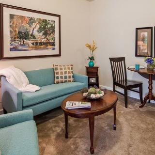 A cozy living room with comfortable seating and stylish decor.