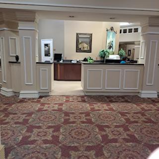 A welcoming hotel lobby showcasing an elegant reception area with decorative elements.