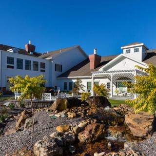 Beautiful residential house with a landscaped garden.