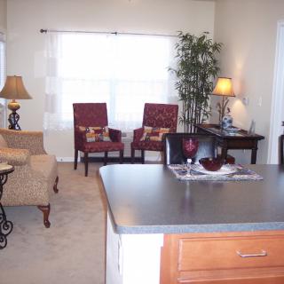 A cozy living room with comfortable seating and stylish decor.