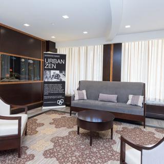 A stylish and modern living room with contemporary furniture and decor.