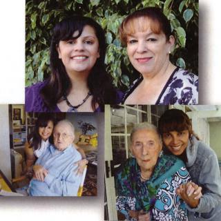 A collage showcasing family togetherness across generations, with women smiling warmly.