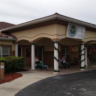 Entrance of a healthcare facility with a welcoming design.