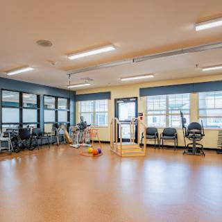 A well-equipped rehabilitation therapy room designed for physical therapy sessions.