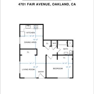 Floor plan for a property located at 4701 Fair Avenue, Oakland, CA.