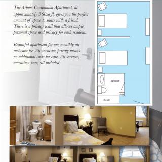 A spacious one-bedroom apartment with a modern interior design and functional layout.