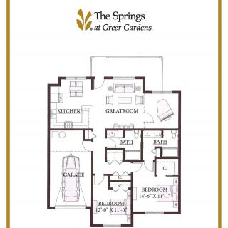 A floor plan of a residential property with labeled rooms and garage space.