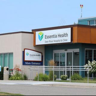 Essentia Health Clinic building showcasing modern architecture and signage.