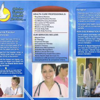 A brochure outlining various healthcare services and professionals available for patient care.