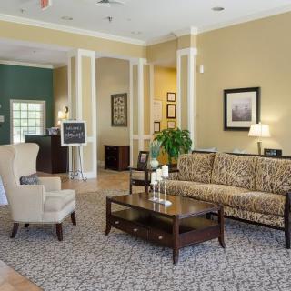 A welcoming lobby area with comfortable seating and elegant decor.