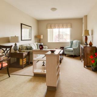 A cozy living room with comfortable seating and stylish decor.