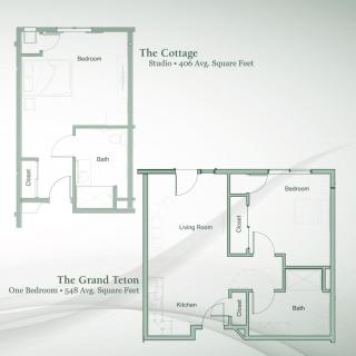 Floor plans for a cottage and ground floor, detailing room layouts and dimensions.