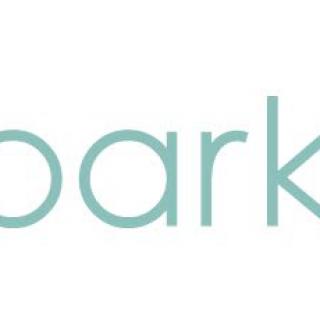 Minimalist logo with 'bark' text in light blue.