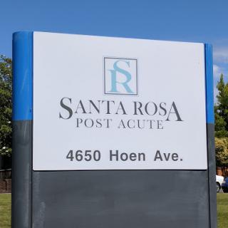 Sign indicating the location of Santa Rosa Post Acute on Hoen Avenue.