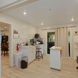 A modern and bright kitchen interior with a clean design.