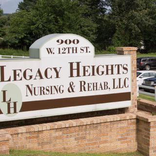 Sign for Legacy Heights Nursing & Rehab, LLC located at 900 W. 12th St.
