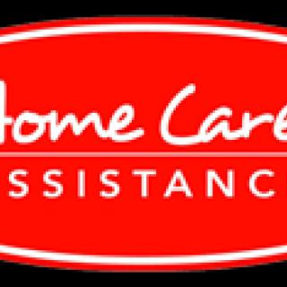 Logo for Home Care Assistance with a red oval background.