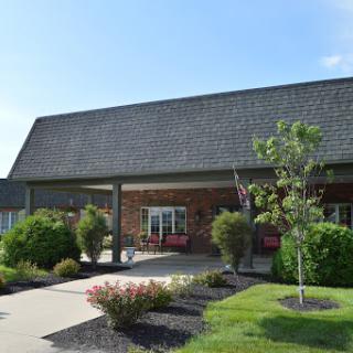 A welcoming community center surrounded by well-maintained landscaping.
