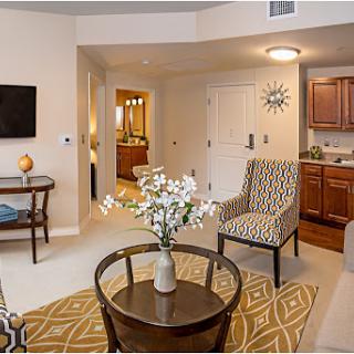 A cozy living room featuring stylish furnishings and modern decor.