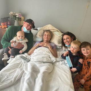 A heartfelt family visit to support their loved one in the hospital.