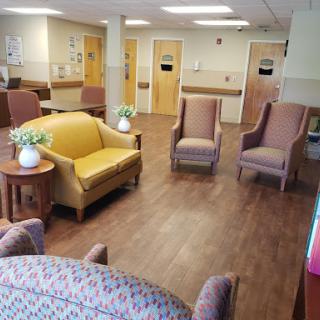 A welcoming waiting area with comfortable seating options.