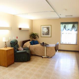 A cozy hospital room equipped for patient comfort and care.