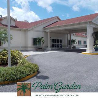 Front view of Palm Garden, a healthcare and rehabilitation center.