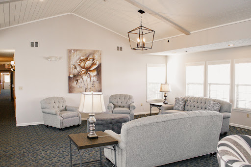 A cozy living room featuring elegant furniture and modern decor.