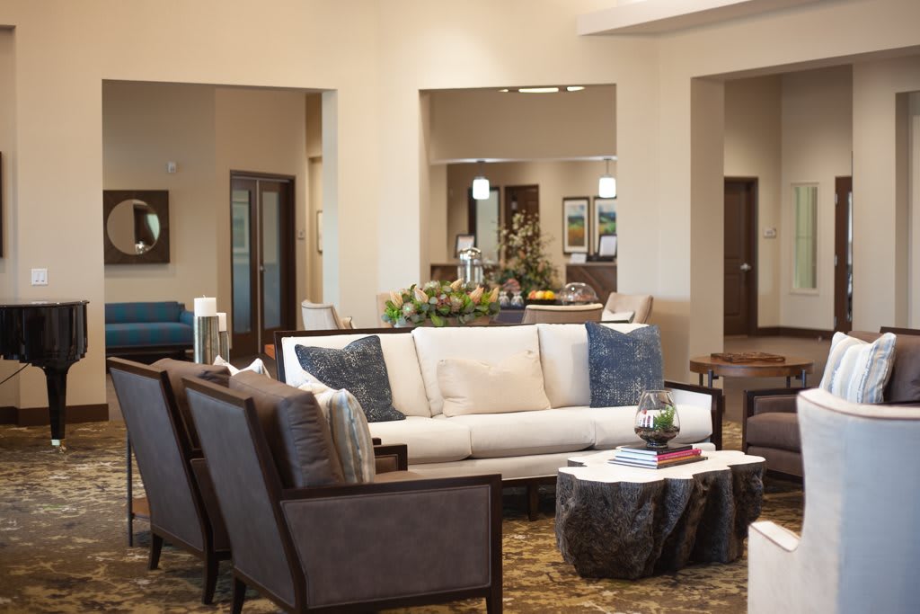 A stylish and cozy living room with comfortable seating and tasteful decor.