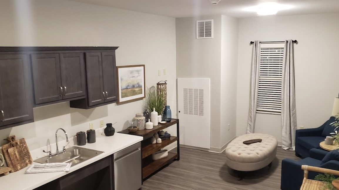 A modern kitchen interior featuring minimalist decor and sleek appliances.