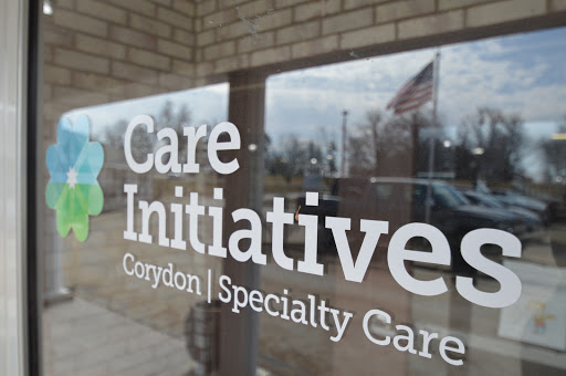 Exterior view of Care Initiatives facility sign in Corydon.