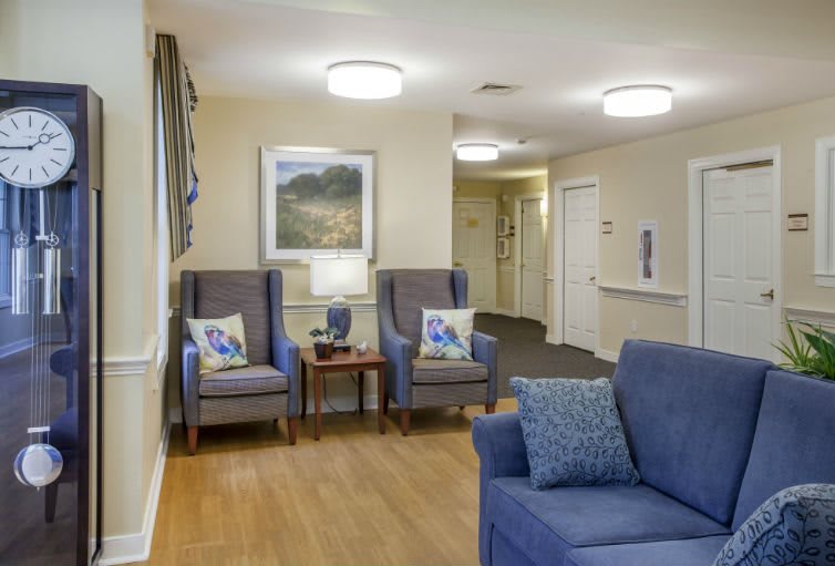 A cozy living room with comfortable seating and stylish decor.